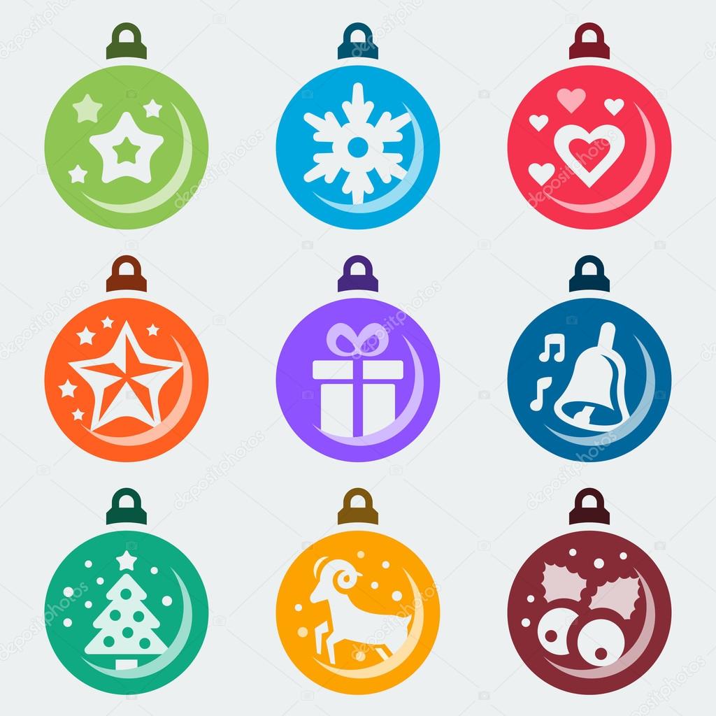 Christmas balls icons