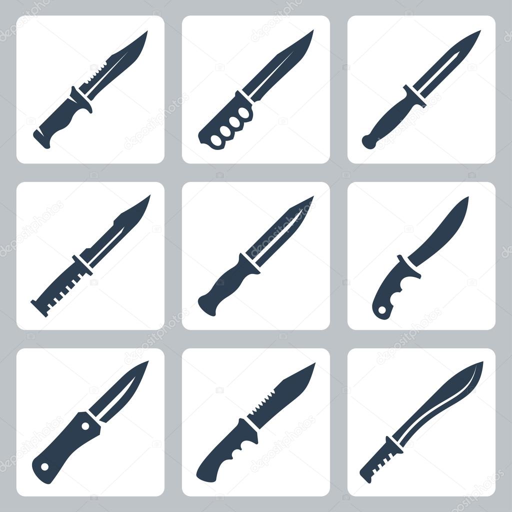 Combat knives icons