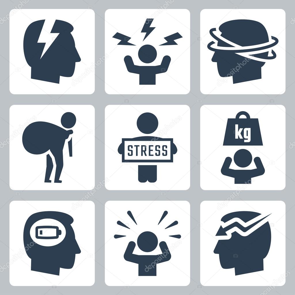 Stress and depression icons
