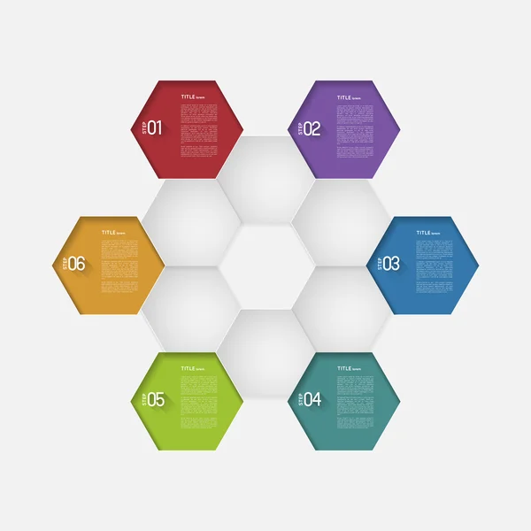 Hexagon infographic mall — Stock vektor