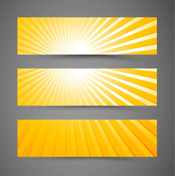 Zonnestralen abstracte banners — Stockvector