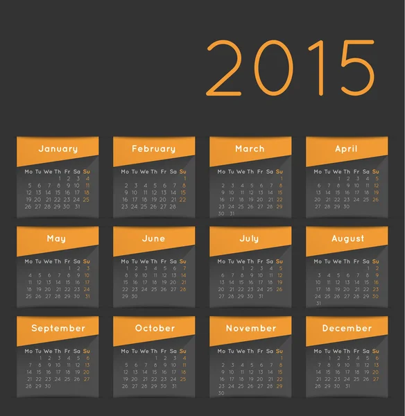 Šablona kalendáře — Stockový vektor