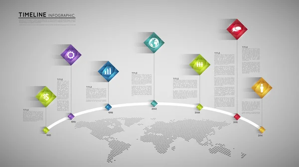 Modello della timeline — Vettoriale Stock