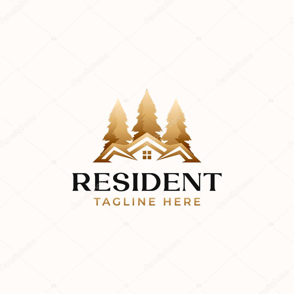 Real Estate Logo Template Isolated in White Background. Vector Illustration