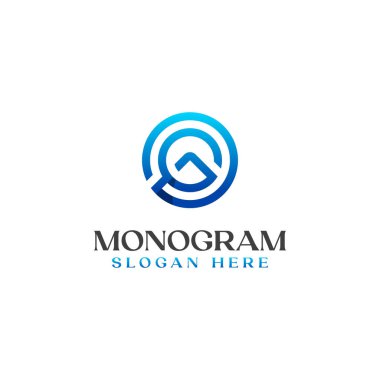 G Harfi Monogram Logo Şablon Vektör İllüstrasyonu