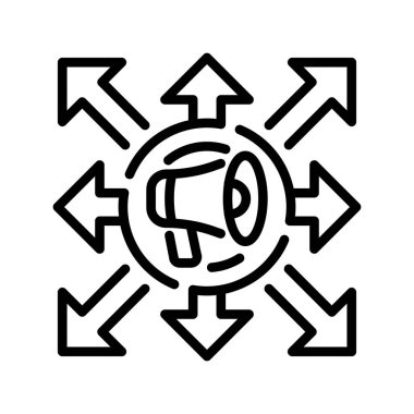 Pazarlama Stratejisi çizgisi simgesi. Mobil konsept ve web tasarımı için doğrusal biçim işareti. Taslak vektör simgesi. Sembol, logo çizimi. Vektör grafiği