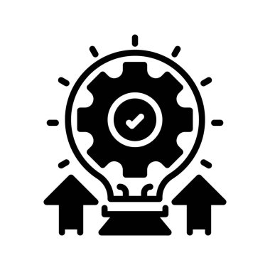 Yenilik Çizgisi Simgesi, Yaratıcı Düşünce Simgesi, İş Buluşları, Ürün Geliştirme, Teknolojik Gelişmeler ve Yeni Fikirler. Vektör İmzalama Simgesi