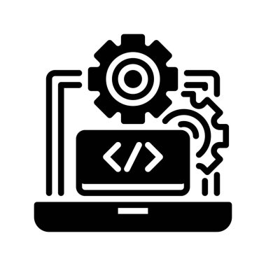 Tech Startup Line Icon, Outline Symbol for Technology Innovation, Business Disruption, Digital Entrepreneurship ve Software Development. Vektör İmzalama Simgesi