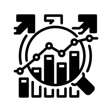 Pazar Araştırma Hattı Simgesi, Tüketici Sezgileri, İş Analizleri, Endüstri Eğilimleri, Müşteri Davranışları ve Rekabetçi Analiz Sembolü. Vektör İmzalama Simgesi