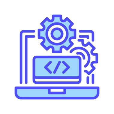 Tech Startup Line Icon, Outline Symbol for Technology Innovation, Business Disruption, Digital Entrepreneurship ve Software Development. Vektör İmzalama Simgesi