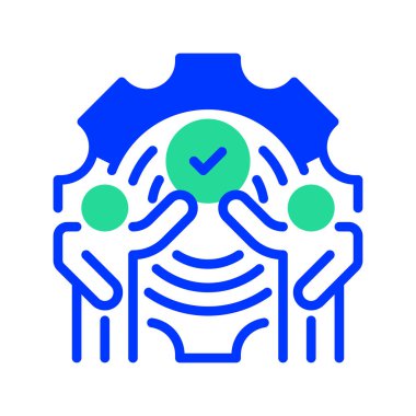 Takım Buluşma Hattı Simgesi, İş İşyeri İşbirliği, İş Görüşmesi, Şirket Stratejisi, Grup Beyin Fırtınası ve Karar Verme Sembolü. Vektör İmzalama Simgesi.