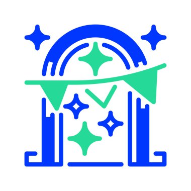 Balon Kemer Hattı Simgesi, Parti Dekorasyonları Taslak Sembolü, Olay Biçimi, Doğum Günü Kutlamaları, Düğün Tasarımları ve Büyük Açılış Temaları. Vektör İmzalama Simgesi.