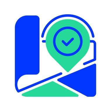 Harita Konum Çizgisi Simgesi, Olay Gezintisi için Taslak Sembol, GPS Yönlendirmeleri, Seyahat Planlama, Yer Bulucu ve Yer Tespit Servisi. Vektör İmzalama Simgesi.