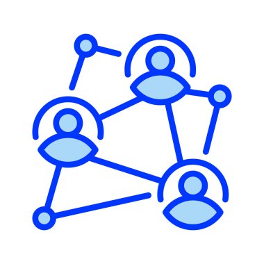 İşbirliği Ağı çizgi simgesi. Mobil konsept ve web tasarımı için doğrusal biçim işareti. Taslak vektör simgesi. Sembol, logo çizimi. Vektör grafiği