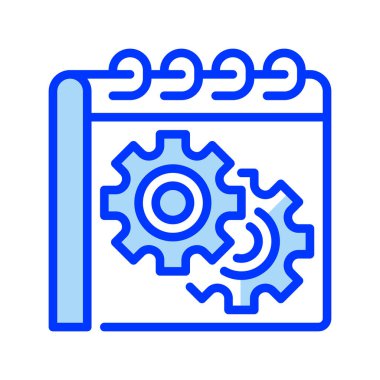 Takvim Çizgisi Simgesi, Çizelge Yönetimi Sembolü, Olay Planlama, Zaman Örgütü, Proje Tarihleri ve Operasyonel Zaman Çizelgeleri ile Gear. Vektör İmzalama Simgesi.