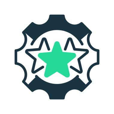 Star Line Simgesi, Premium Ayarları Taslak Sembolü, Favori Seçenekler, En İyi Performans, Kalite Güvencesi ve Başarı Durumu ile Gear. Vektör İmzalama Simgesi.