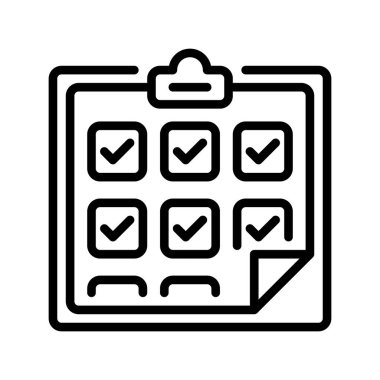 Görev Kontrol Çizgisi Simgesi, Üretim Yönetimi için Özet Sembolü, Yapılacaklar Listesi, Proje Organizasyonu, Görev Planlama ve Çalışma Verimliliği. Vektör İmzalama Simgesi.