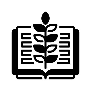 Eko Eğitim Çizgisi Simgesi, Çevre Bilinci Sembolü, Yeşil Öğrenme Programları, Sürdürülebilirlik Çalışmaları ve İklim Eğitimi. Vektör İmzalama Simgesi.