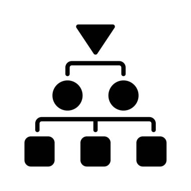 Takım Hiyerarşi çizgi simgesi. Mobil konsept ve web tasarımı için doğrusal biçim işareti. Taslak vektör simgesi. Sembol, logo çizimi. Vektör grafiği