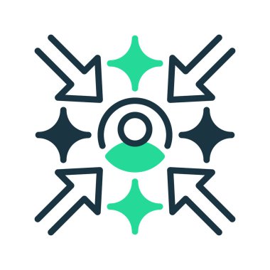 Hedef Seyirci Hattı Simgesi, Pazarlama için Ana Simge, Müşteri Bölümü, Kampanya Stratejisi, Ürün Konumu ve Marka Nişanı. Vektör İmzalama Simgesi.