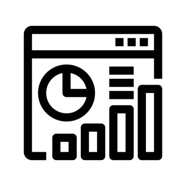 Analitik Kontrol Çizgisi Simgesi, Veri İzleme, Performans Sezgileri, Metrik İzleme, İş Raporlama ve Operasyonel Gözden Geçirme Simgesi. Vektör İmzalama Simgesi.