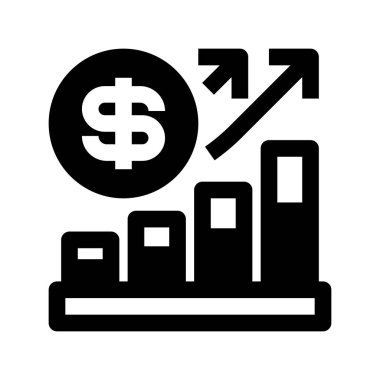 Chart Up Line Icon, Outline Symbol for Finansal Büyüme, Performans İzleme, Gelir Analizi, Piyasa Geliştirme ve Veri İzleme. Vektör İmzalama Simgesi.