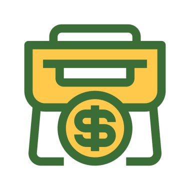 Evrak çantası Dolar Çizgisi Simgesi, Finans Yönetimi için Taslak Sembol, İş Fonu, Şirket Bütçesi, Gelir Operasyonları ve Kâr Yönetimi. Vektör İmzalama Simgesi.