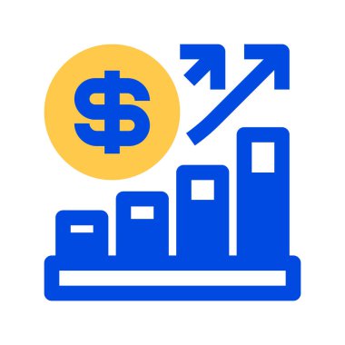 Chart Up Line Icon, Outline Symbol for Finansal Büyüme, Performans İzleme, Gelir Analizi, Piyasa Geliştirme ve Veri İzleme. Vektör İmzalama Simgesi.