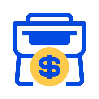 Evrak çantası Dolar Çizgisi Simgesi, Finans Yönetimi için Taslak Sembol, İş Fonu, Şirket Bütçesi, Gelir Operasyonları ve Kâr Yönetimi. Vektör İmzalama Simgesi.