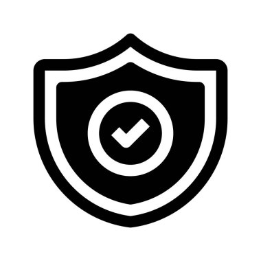 Güvenlik Kalkan Hattı Simgesi, Koruma Kontrol Merkezi, Veri Güvenliği, Tehdit Önleme, Risk Savunması ve Erişim Güvenliği. Vektör İmzalama Simgesi.