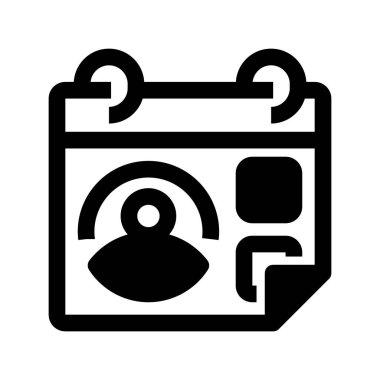 Toplantı Çizelgesi Simgesi, Etkinlik Planlama Sembolü, Zaman Ayarlaması, Takvim Koordinasyonu, Takım Toplama ve Randevu Ayarlaması. Vektör İmzalama Simgesi.