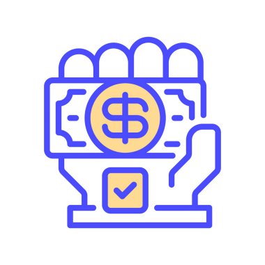 Ödeme Hattı Simgesi, İşlem İşlem Sembolü, Dijital Kontrol, Bill Settlement, Çevrimiçi Fatura ve Nakitsiz İşlem. Vektör İmzalama Simgesi.