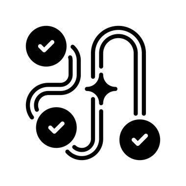 Yol Çizgisi Simgesi, Yol Gezintisi, Seyahat Yön, Haritalama Hatları, Seyahat İzleme ve Hareket Pathing için Taslak Sembol. Vektör İmzalama Simgesi.