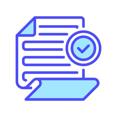 Kontrol Satırı Simgesi, Belge Doğrulama için Taslak Sembolü, Form Onayı, Uygulama Onayı, Kayıt Onayı ve Tamamlanmış Görev içeren Kağıt. Vektör İmzalama Simgesi.