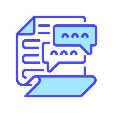 Sohbet Kabarcık Hattı Simgesi, Konuşma Günlükleri, İletişim Kayıtları, Geribildirim Notları, Mesaj Gözden Geçirmesi ve Etkileşim İzleme Simgesi ile Kağıt. Vektör İmzalama Simgesi.