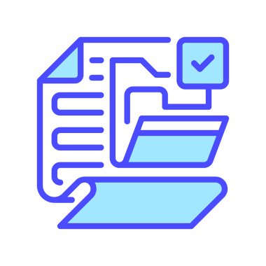 Dosya Satır Simgesi, Belge Organizasyonu için Taslak Sembol, Dosya Yönetimi, Kayıt Arşivleme, Veri Kategorizasyonu ve Ofis Yönetimi ile Kağıt. Vektör İmzalama Simgesi.