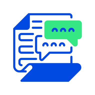 Sohbet Kabarcık Hattı Simgesi, Konuşma Günlükleri, İletişim Kayıtları, Geribildirim Notları, Mesaj Gözden Geçirmesi ve Etkileşim İzleme Simgesi ile Kağıt. Vektör İmzalama Simgesi.