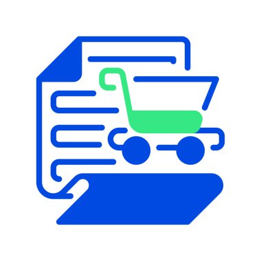 Alışveriş Cart Hattı Simgesi, Sipariş Formu Taslak Sembolü, Satın Alma Fişi, Alışveriş Listesi, Perakende Faturası ve E-Ticaret İşlemi. Vektör İmzalama Simgesi.