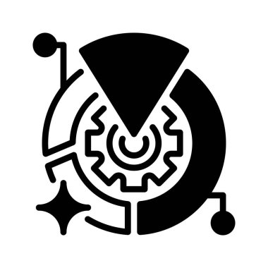 Pie Chart Line Icon, Veri Görselleştirme için Taslak Sembolü, Oran analizi, Ölçü Analizi, Performans Karşılaştırması ve İstatistik Raporlama. Vektör İmzalama Simgesi.