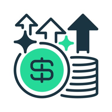 Yatırım Hattı Simgesine Dönüş, Mali Verimlilik, Performans Analizi, İş Büyümesi, Kâr İzleme ve Değer Ölçümleri Sembolü. Vektör İmzalama Simgesi.