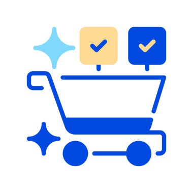 Alışveriş Cart Hattı Simgesi, Çevrimiçi Satın Alma için Taslak Sembol, Ürün Koleksiyonu, Kontrol Süreci, Perakende Yönetimi ve Ticaret Etkinliği. Vektör İmzalama Simgesi.