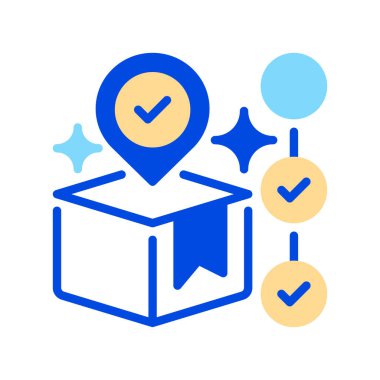 Paket Hattı Simgesi İzleme, Teslimat İzleme, Sevkiyat Durumu, Lojistik Hareket, Paket Güncellemeleri ve İzleme Emri. Vektör İmzalama Simgesi.