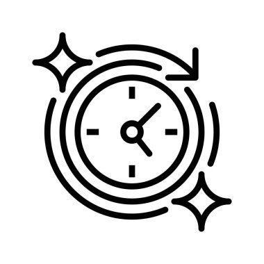 Zaman İzleyici Hattı Simgesi, Görev İzleme, Çalışma Kayıtları, Üretim Analizi, Performans Değerlendirmesi ve Zamanlama Yönetimi için Taslak Sembol. Vektör İmzalama Simgesi.