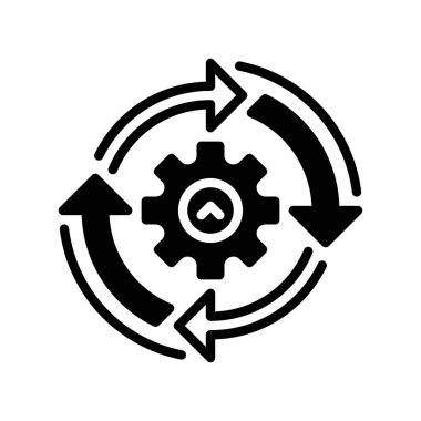 Aralıksız Bütünleşme Hattı Simgesi, DevOps İş Akımı Taslak Sembolü, Otomatik Birleşme, Boru Hattı Süreci, Kod Senkronizasyonu ve Sonsuz Döngü. Vektör İmzalama Simgesi.