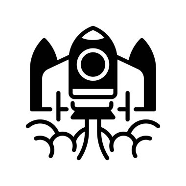 Deployment Rocket Line Icon, Outline Symbol for Product Launch, Software Release, Production Go Live, Startup Boost ve Project Delivery. Vektör İmzalama Simgesi.