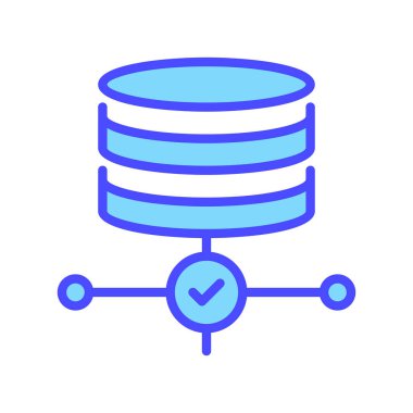 Veritabanı Depolama Hattı Simgesi, Veri Arşivleme için Taslak Sembol, Sunucu Deposu, Bilgi Merkezi, Dosya Organizasyonu ve Bellek Kapasitesi. Vektör İmzalama Simgesi.