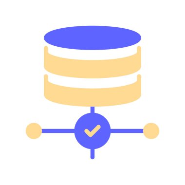 Veritabanı Depolama Hattı Simgesi, Veri Arşivleme için Taslak Sembol, Sunucu Deposu, Bilgi Merkezi, Dosya Organizasyonu ve Bellek Kapasitesi. Vektör İmzalama Simgesi.