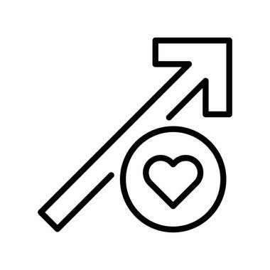 Trending Arrow Line Icon, Outline Symbol for Business Growth, Market Statistics, Profit Analysis, Sales Increase ve Success Progress. Vektör İmzalama Simgesi.