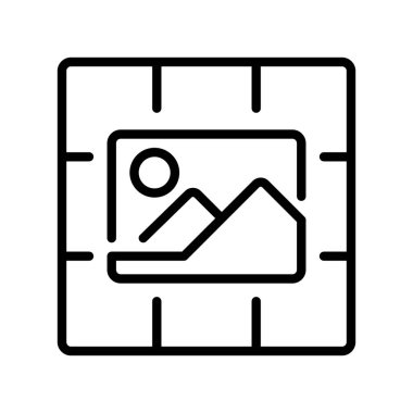 Besleme Hattı Simgesi, Profil Düzeni için Taslak Sembol, Posta Düzenleme, Galeri Görünümü, İçerik Örgütü ve Sosyal Önizleme. Vektör İmzalama Simgesi.