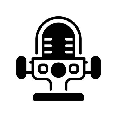 Mikrofon Hattı Simgesi, Ses Kaydı için Taslak Sembol, Podcast, Ses Yükseltme, Ses Girişi ve Konuşma Dağıtımı. Vektör İmzalama Simgesi.